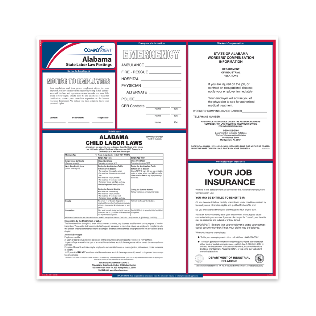 [LLP-E10AL] State Labor Law Poster - English (Alabama)