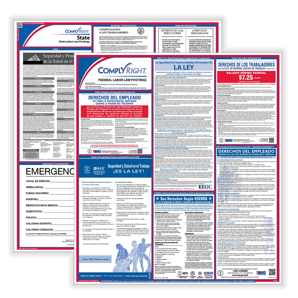 [LLP-E50AZS] Federal & State Labor Law Poster Set - Spanish (Arizona)