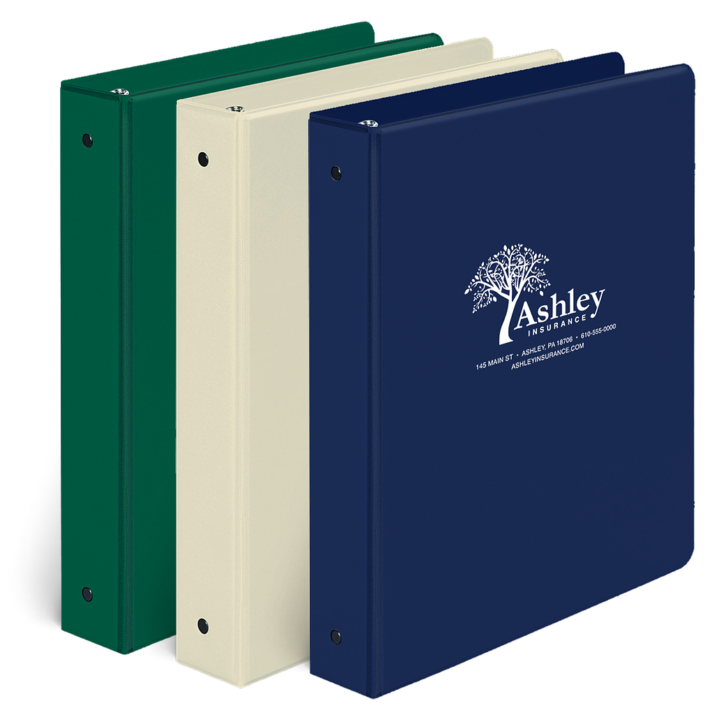 [291-05923] Silk Screened Vinyl 3-Ring Binders (.5 Inch Ring, Royal Blue)