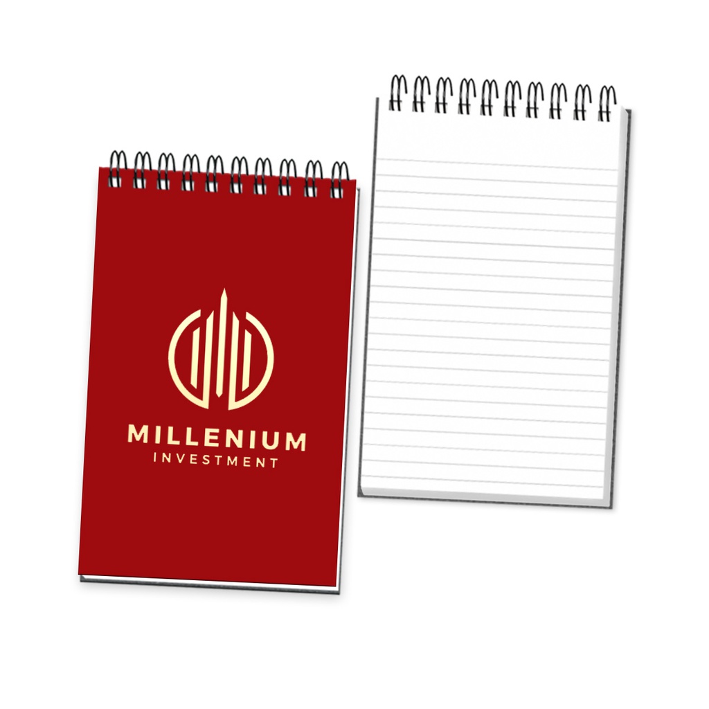 [JN-00208] Foil-Stamped Custom Notebook Journal 3.5 x 5.5 (Blue - 100 lb. Linen, 50 Lined Sheets)
