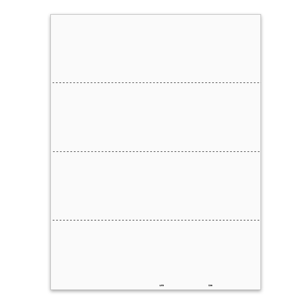 [5208] 4-Up Blank W-2 or 1099 Tax Form - Employee Instructions (5208)