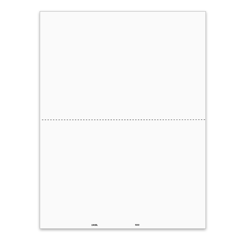 [5222] 2-Up Blank W-2 Tax Form With Employee Instructions (5222)