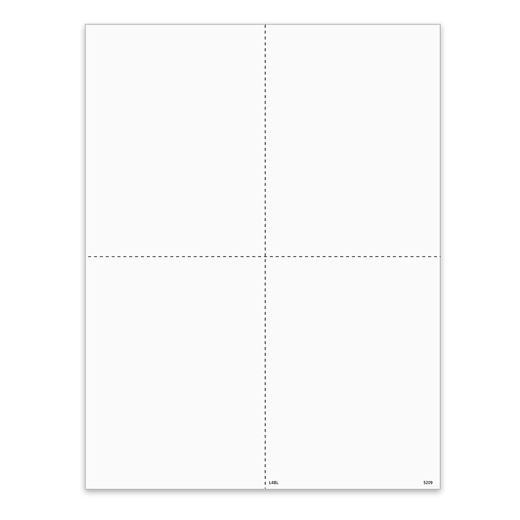 4-Up Blank W-2 Tax Form with Employee Instructions- Ver 1 - Quadrants  (5209)