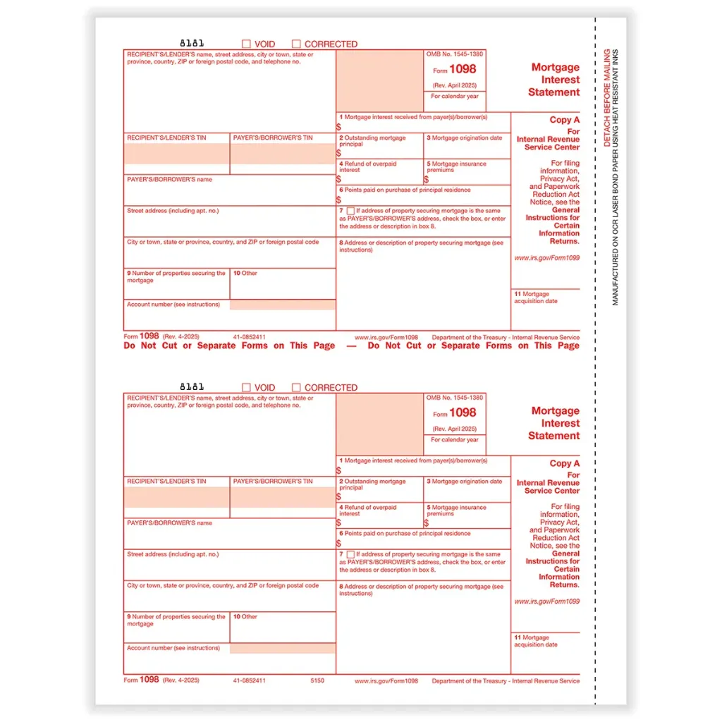 [5150] Tax Form 1098 - Copy A Federal (5150)