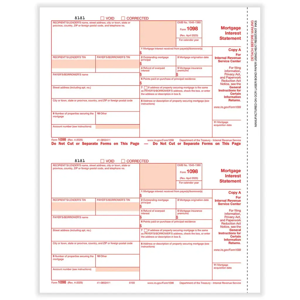 Tax Form 1098 - Copy A Federal (5150)