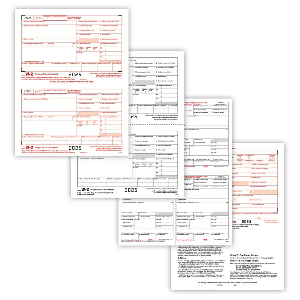 4-Up W-2 Convenience Set - 6 Part (5846)(50 Employees)