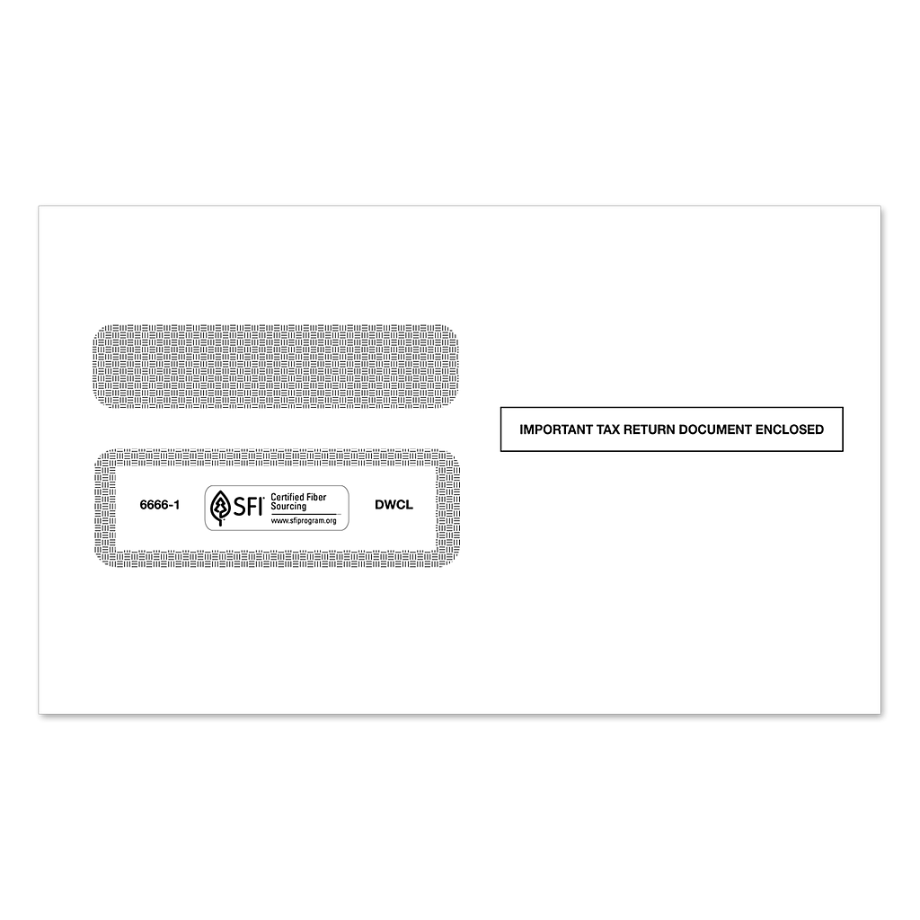[66661] 2-Up W-2 Tax Form Envelope (6666) (Gum Seal)