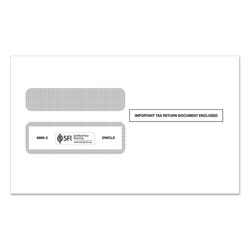 2-Up W-2 Double Window Tax Form Envelope (6666)