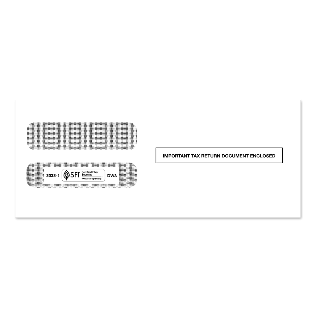 3-Up W-2 Double Window Tax Form Envelope (3333)