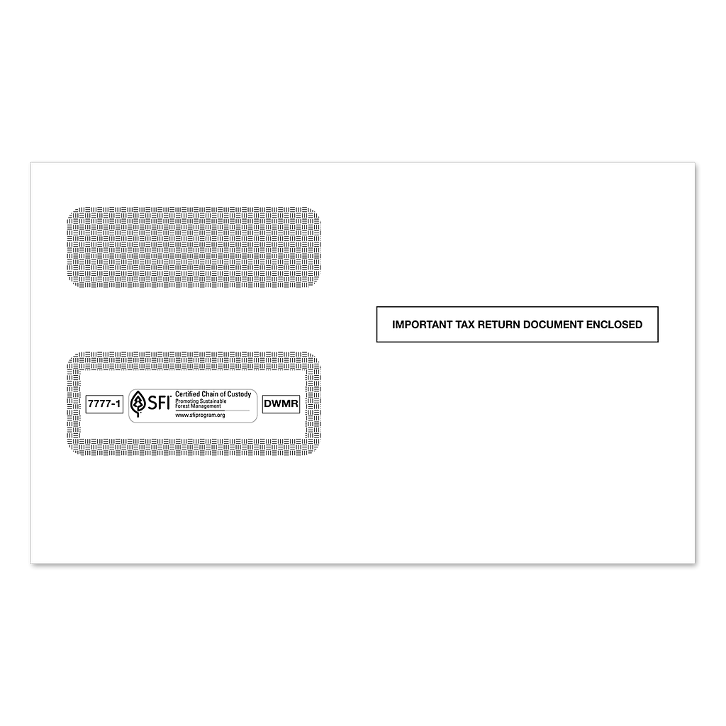 [77771] 2-Up 1099 Tax Form Envelope (7777) (Gum Seal)