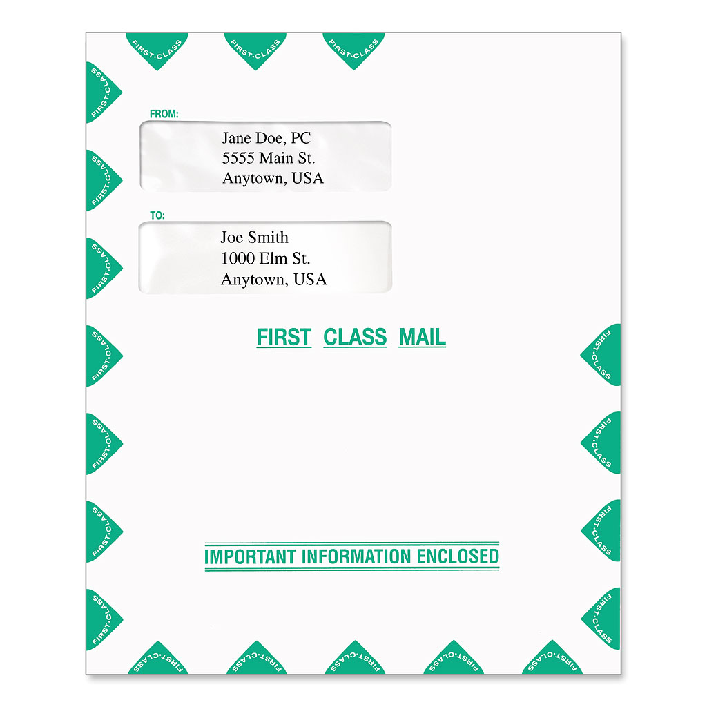 [030-601-PEL12-D] Tax Software Envelope - Small Windows 9.5 x 11.5 (Gum Seal)