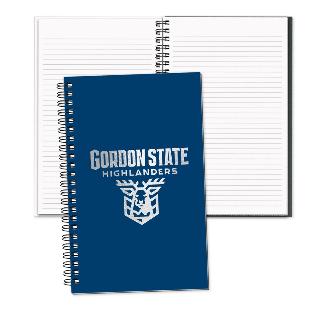[JN-01083] Foil-Stamped Custom Journal 5 x 8 (Blue - 100 lb. Linen, 50 Lined Sheets)