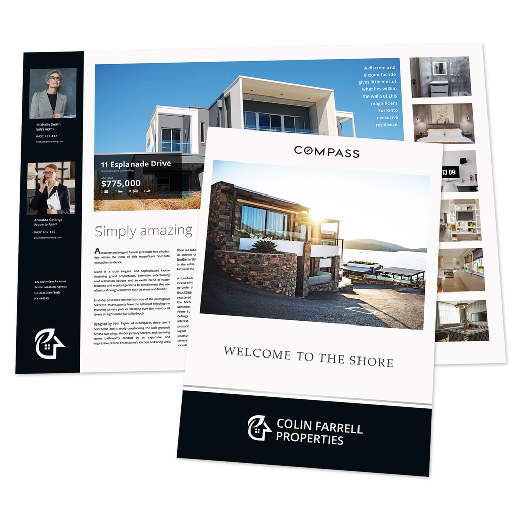 [BR11505] Bi Fold Brochures (White - 100 lb. Gloss, 8.5 " x 11")