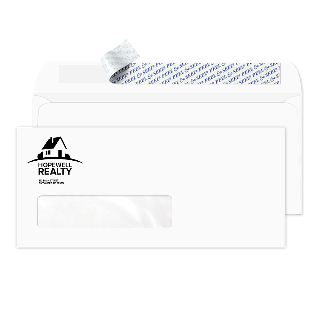 [030-045] #10 Window Envelopes - Peel & Seel (1-Color Printing)
