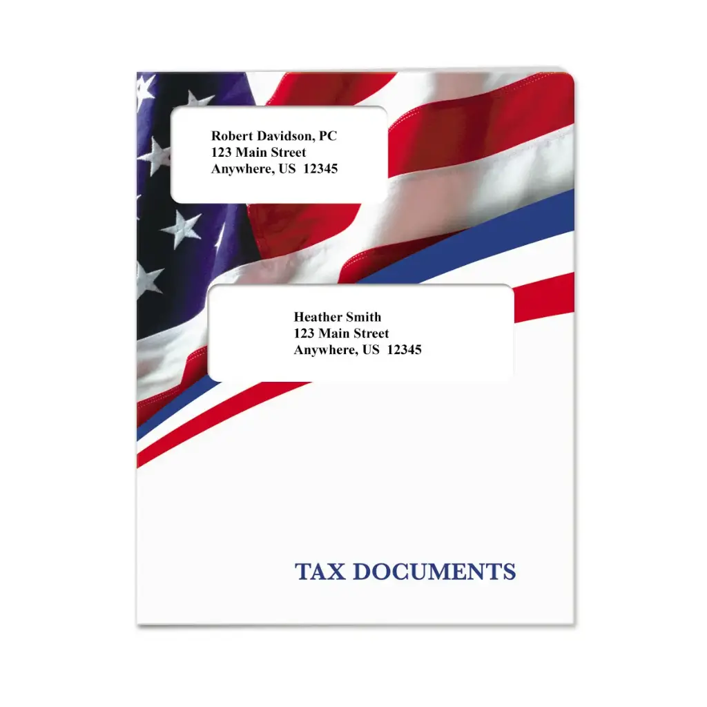 [291-U29FG] Flag Tax Software Folders - Large Offset (Top-Tabs with Right Pocket)