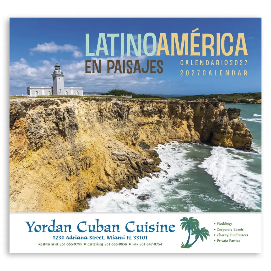 [230-186] Latino America Wall Calendar (Printed in Black Ink)