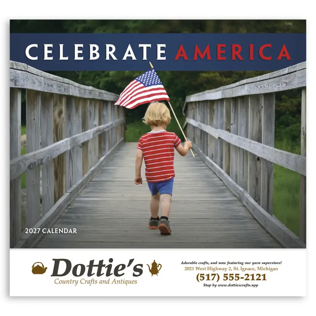 [230-120] Celebrate America Wall Calendar (Printed in Black Ink)