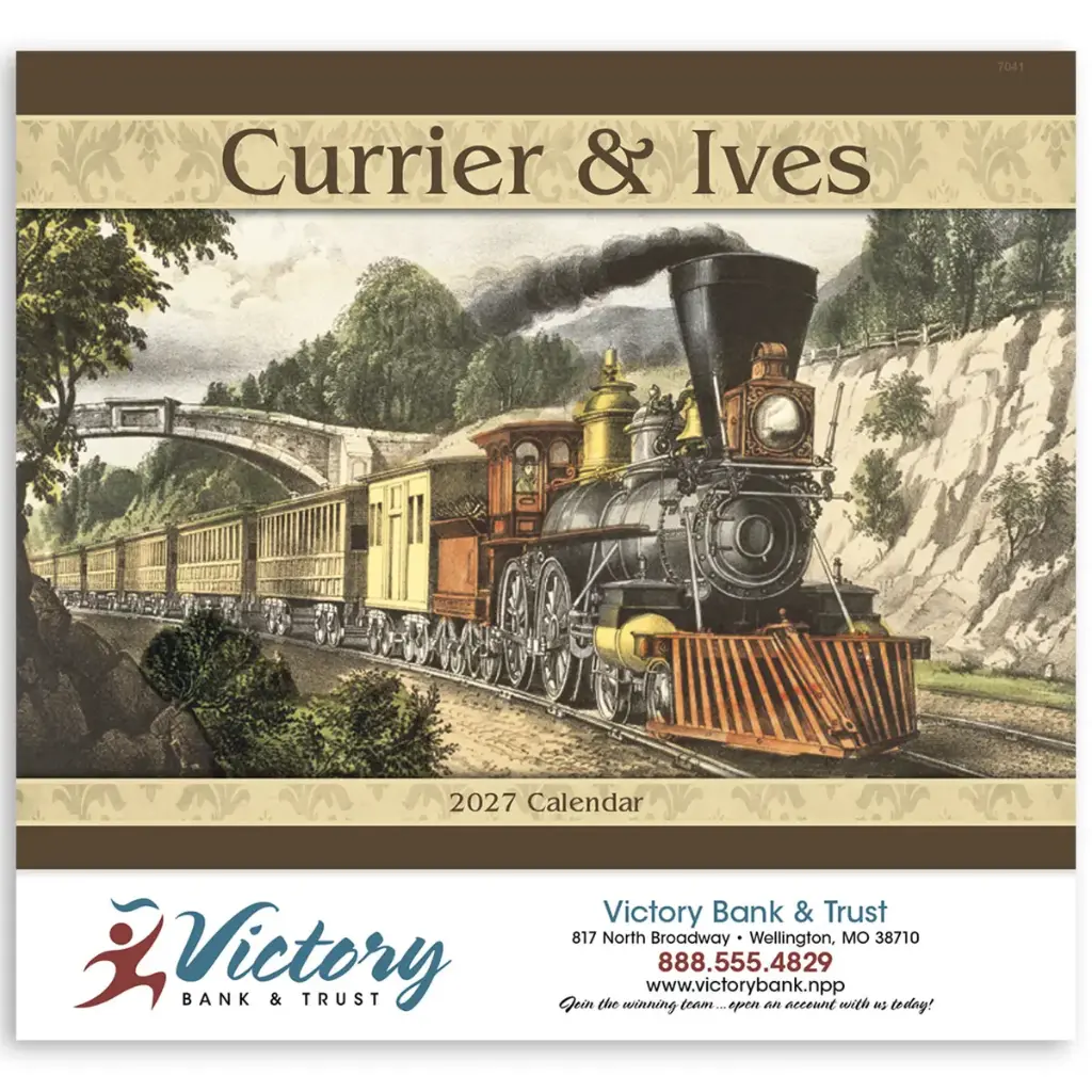 [230-123] Currier & Ives Wall Calendar (Printed in Black Ink)