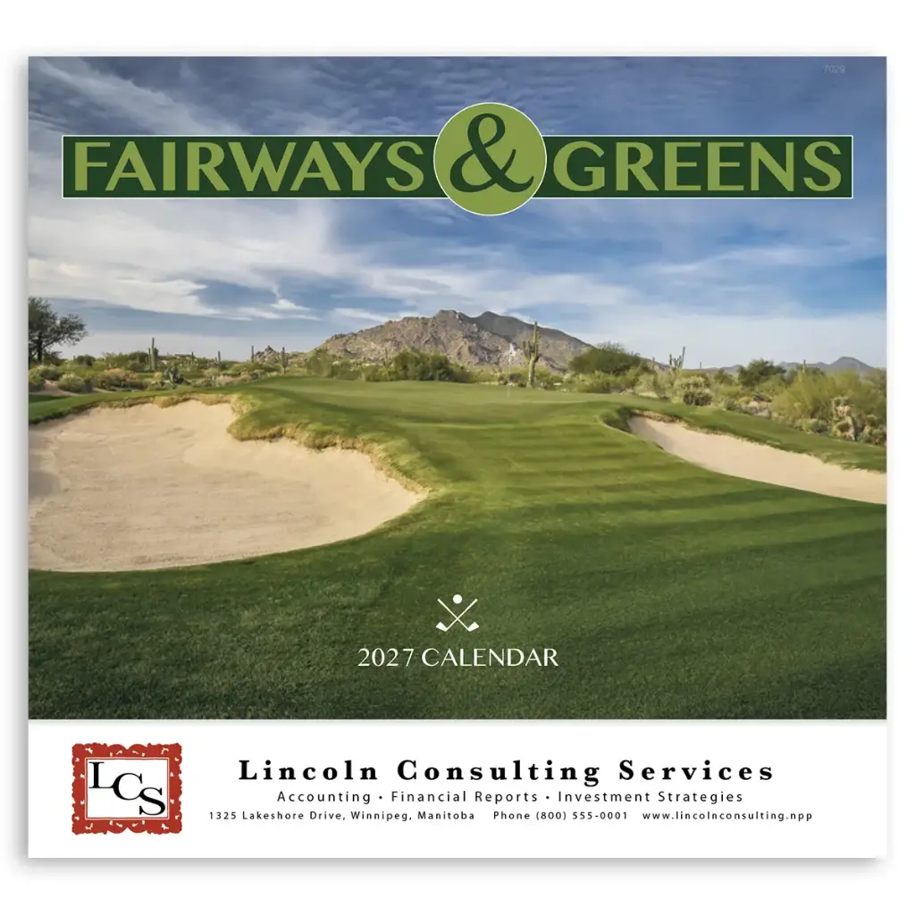 [230-115] Fairways & Greens Wall Calendar (Printed in Black Ink)