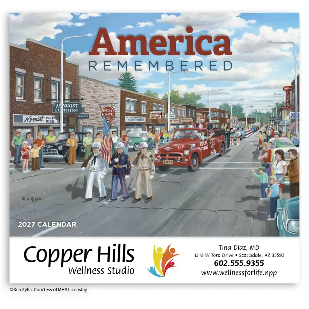 [230-119] America Remembered Appointment Wall Calendar (Printed in Black Ink)