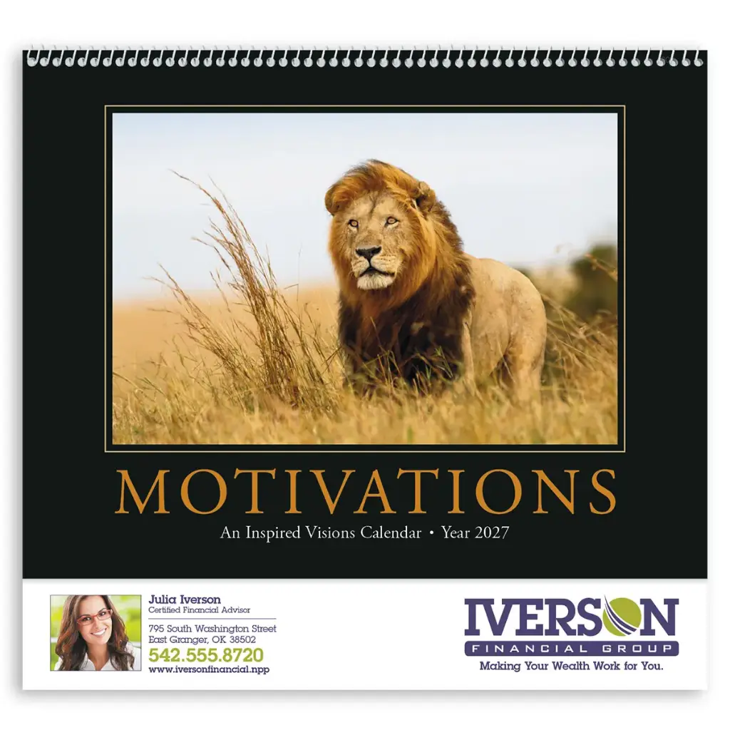 [230-018] Motivations Wall Calendar - Spiral (Printed in Black Ink)
