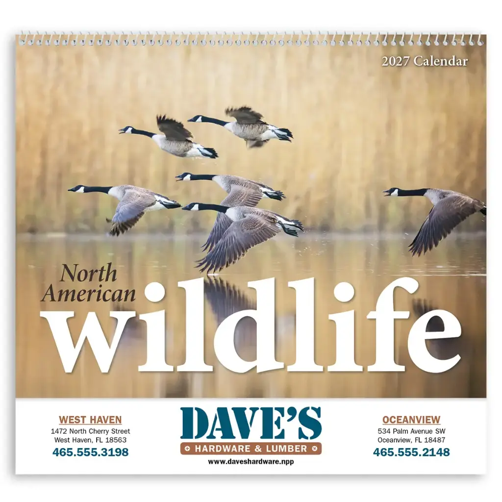 [230-079] North American Wildlife Wall Calendar (Printed in Black Ink)