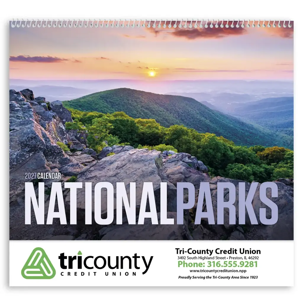 [230-081] National Parks Wall Calendar (Printed in Black Ink)