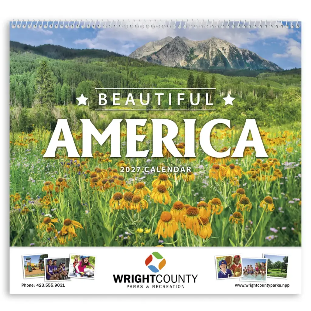 [230-064] Beautiful America Wall Calendar (Printed in Black Ink)