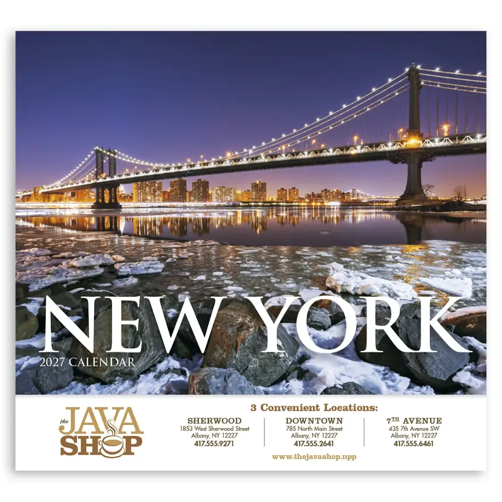 [230-171] New York State Appointment Wall Calendar (Printed in Black Ink)
