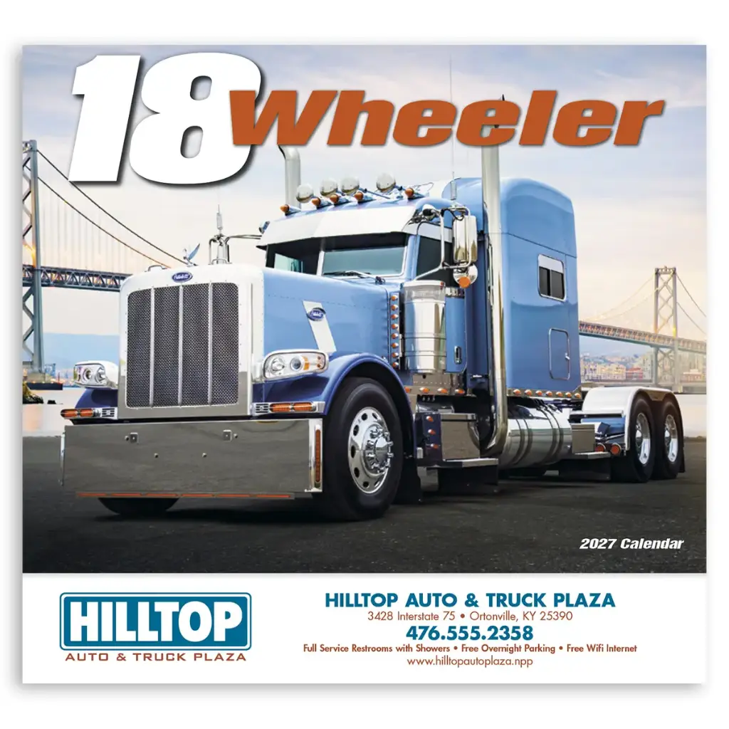 [230-135] 18 Wheeler Appointment Wall Calendar (Printed in Black Ink)