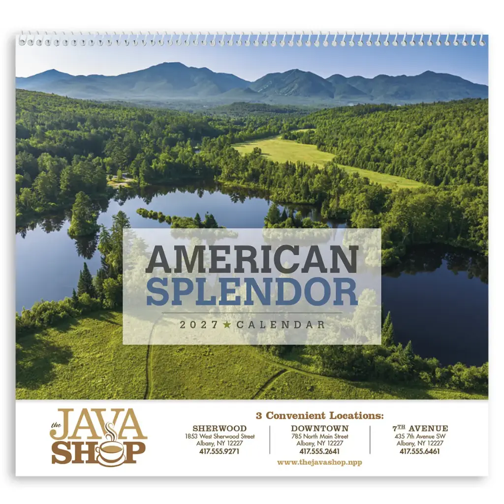 [230-050] American Splendor Wall Calendar (Printed in Black Ink)