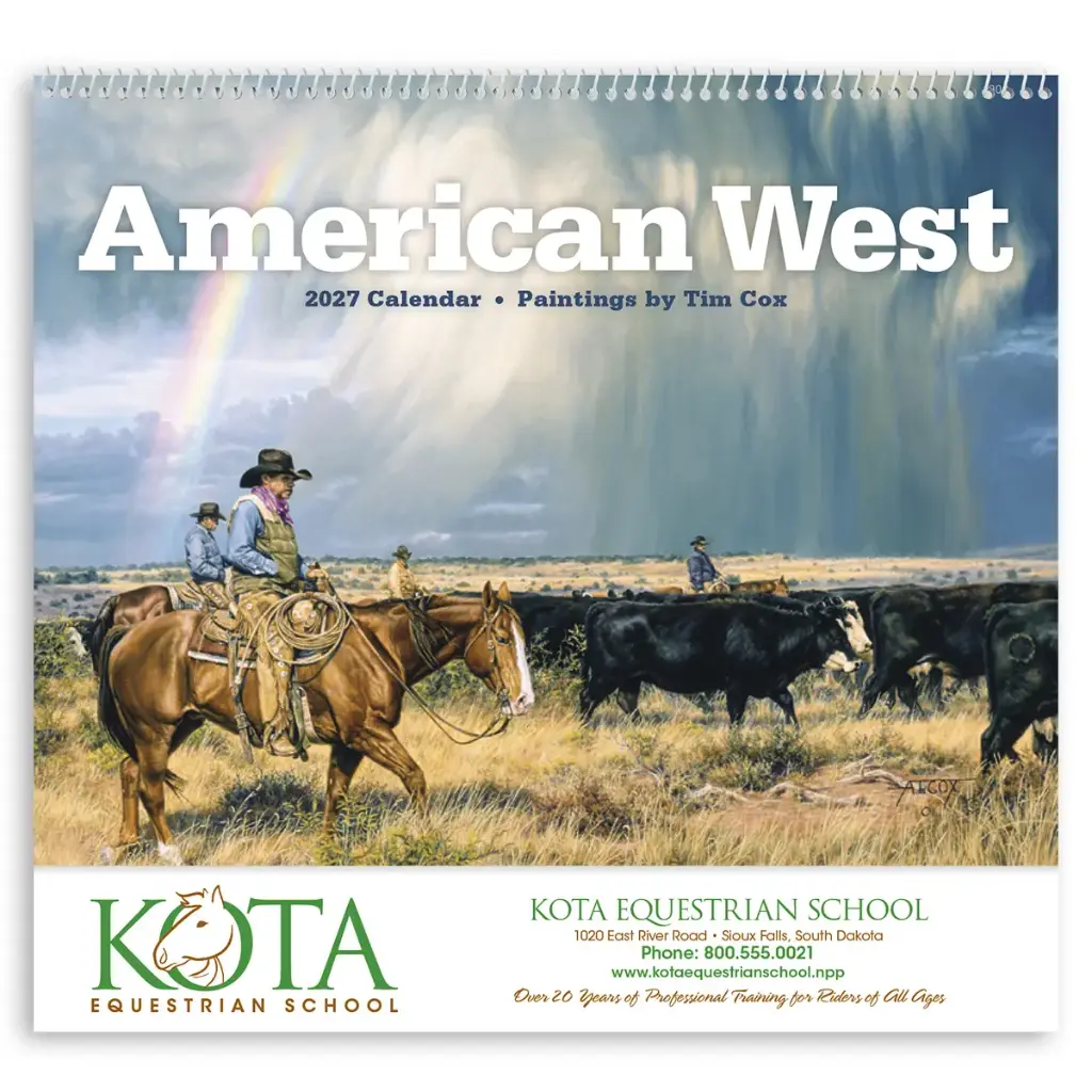 [230-078] American West Wall Calendar (Printed in Black Ink)