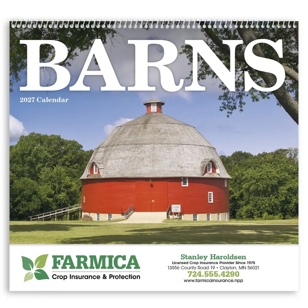 [230-316] Barns Wall Calendar (Printed in Black Ink)