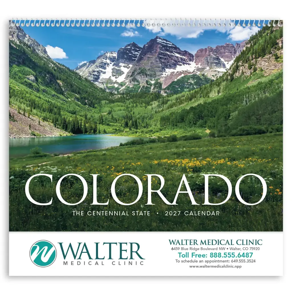 [230-093] Colorado Wall Calendar (Printed in Black Ink)