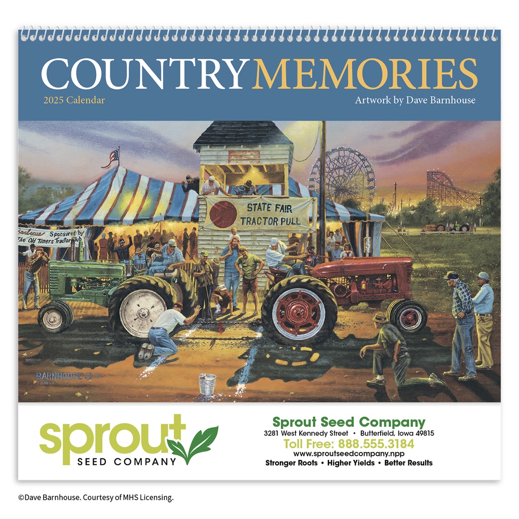 [230-009] Country Memories Wall Calendar (Printed in Black Ink)