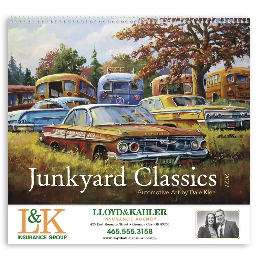 [230-345] Junkyard Classics Wall Calendar (Printed in Black Ink)