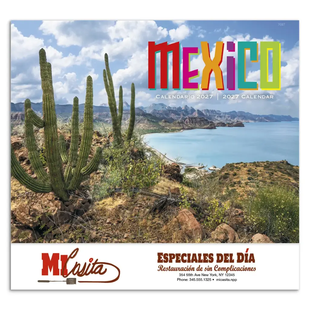 [230-178] Mexico Wall Calendar (Printed in Black Ink)