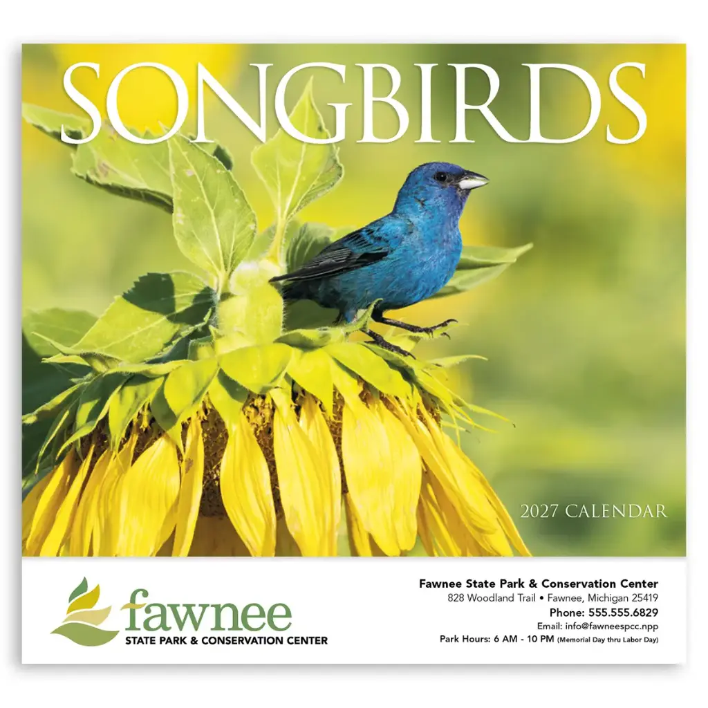 [230-161] Nature's Songbirds Appointment Wall Calendar  (Printed in Black Ink)