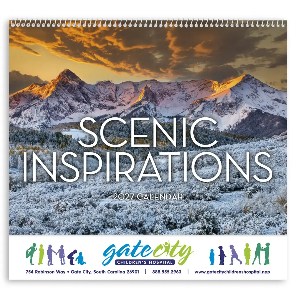 [230-313] Scenic Inspirations Wall Calendar (Printed in Black Ink)