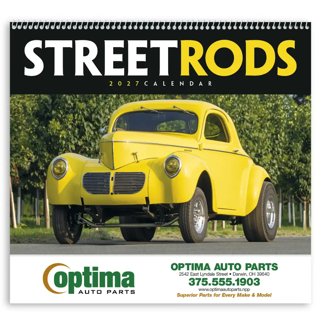 Street Rods Wall Calendar - Spiral