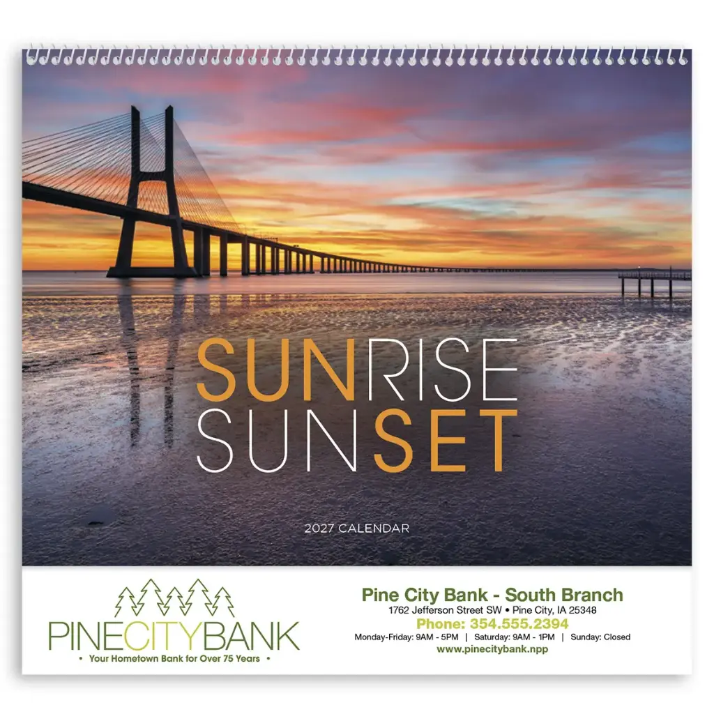 Sunrise Sunset Wall Calendar