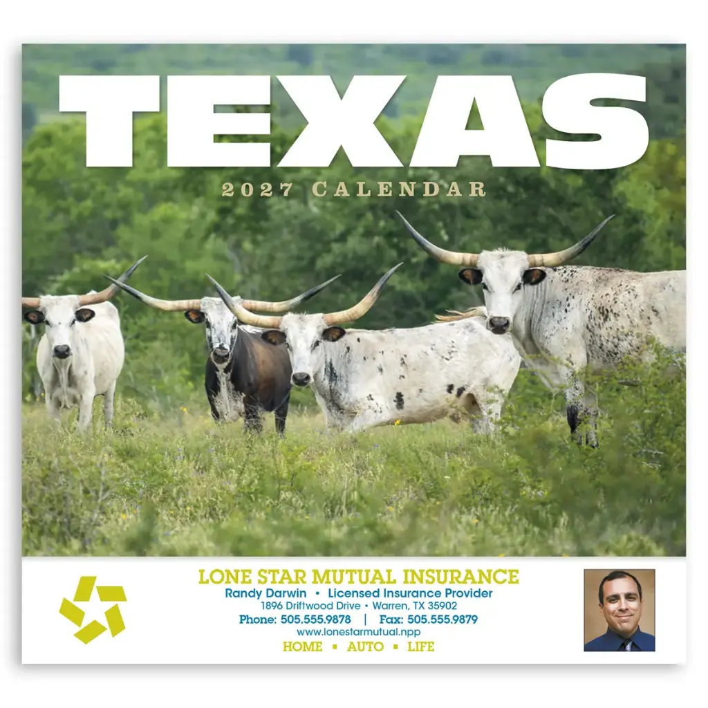 Texas State Appointment Wall Calendar