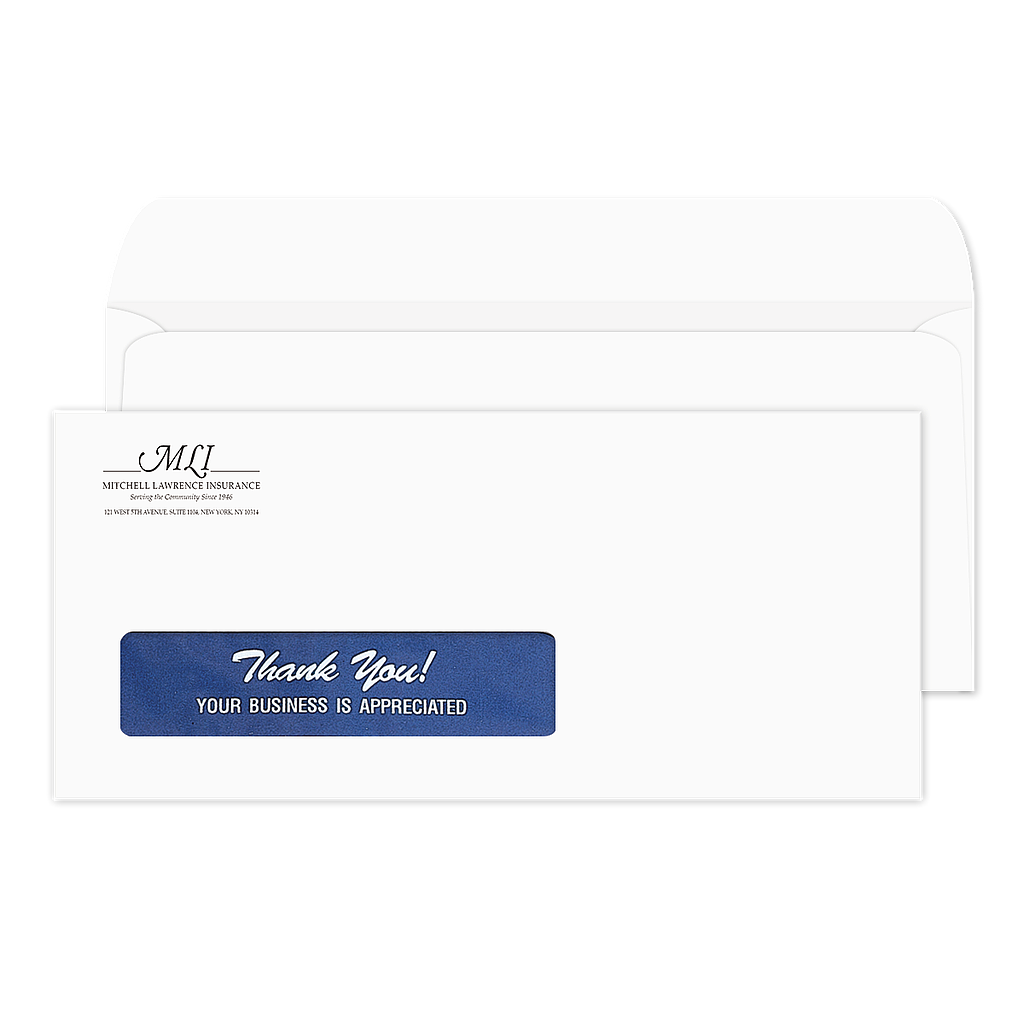 [030-021] #10 Slogan Window Envelope - Thank You (1-Color Printing)