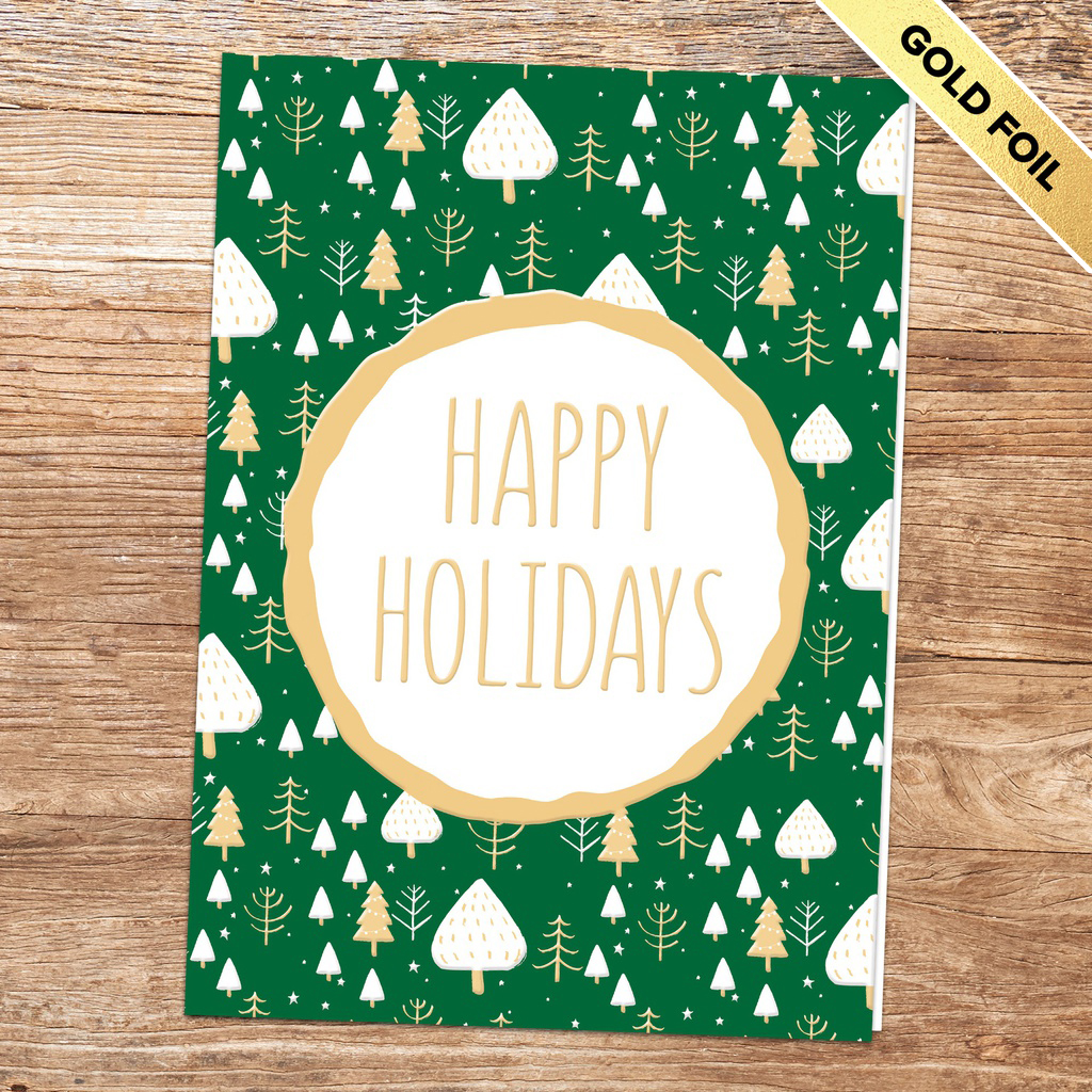 [310-1006] Snowy Trees Business Holiday Card (FREE Blank Envelopes)