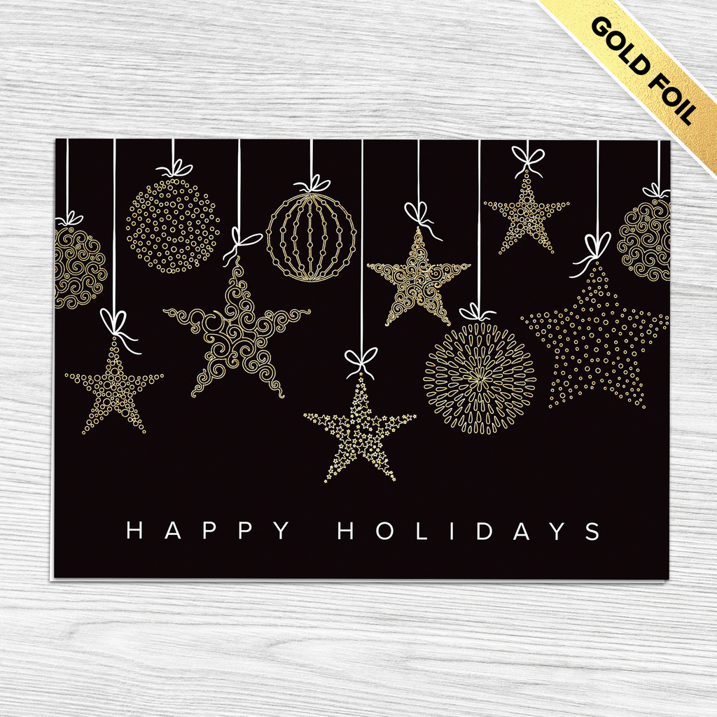 [310-1004] Ornaments Business Holiday Card (FREE Blank Envelopes)