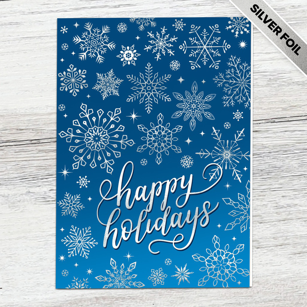 [310-1005] Snowflakes Business Holiday Card (FREE Blank Envelopes)