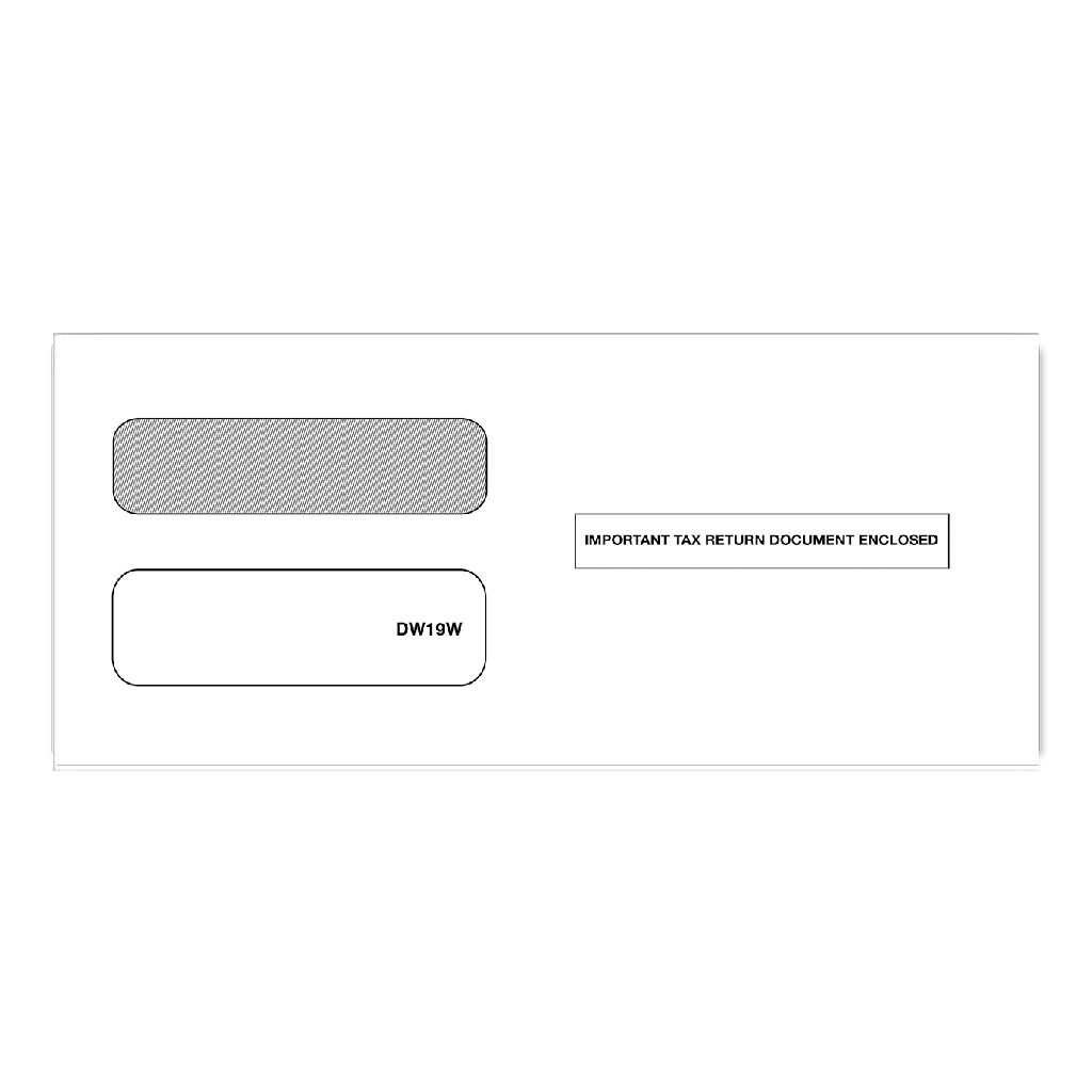 [DW19W] 3-Up 1099 Double Window Tax Form Envelope (DW19W) (Gum Seal)
