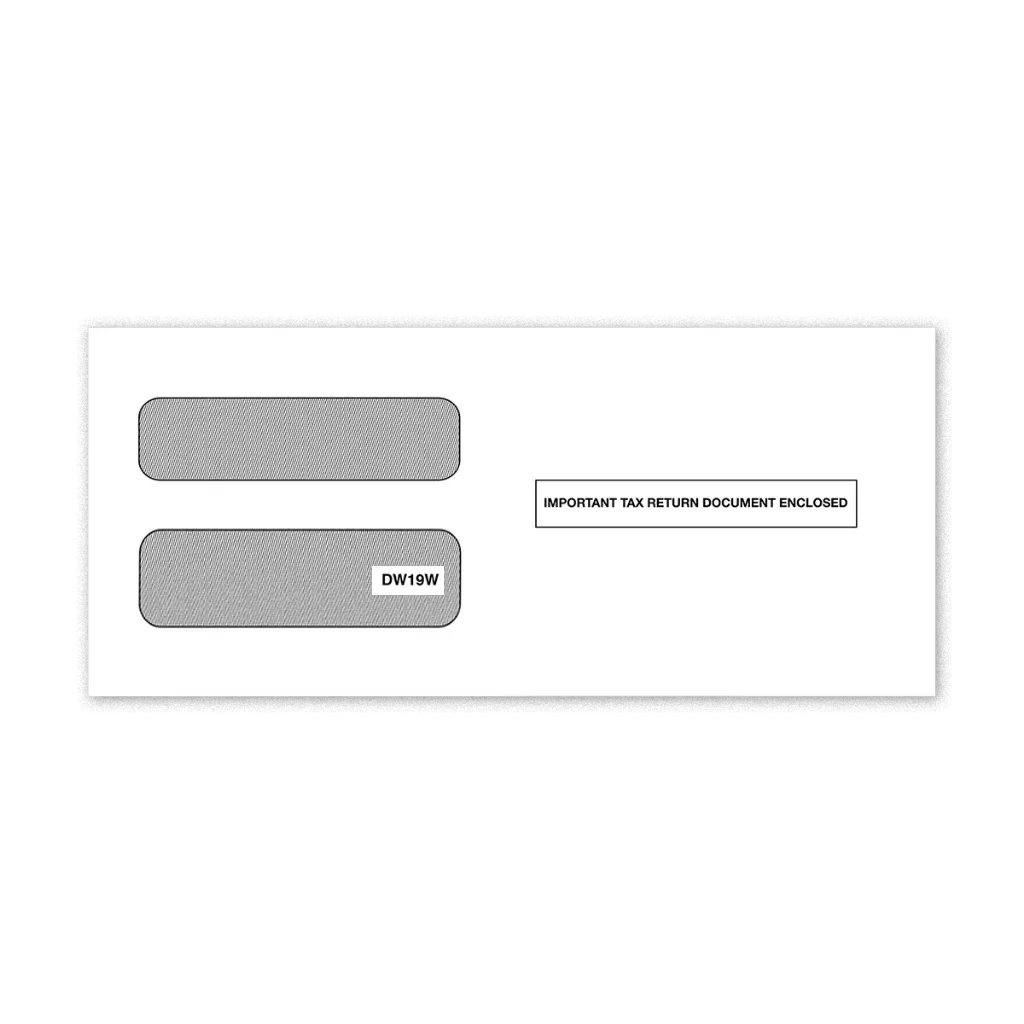 3-Up 1099 Double Window Tax Form Envelope (DW19W)