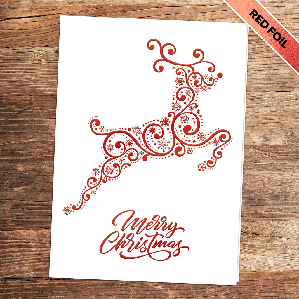 [310-1014] Reindeer Company Christmas Card (FREE Blank Envelopes)