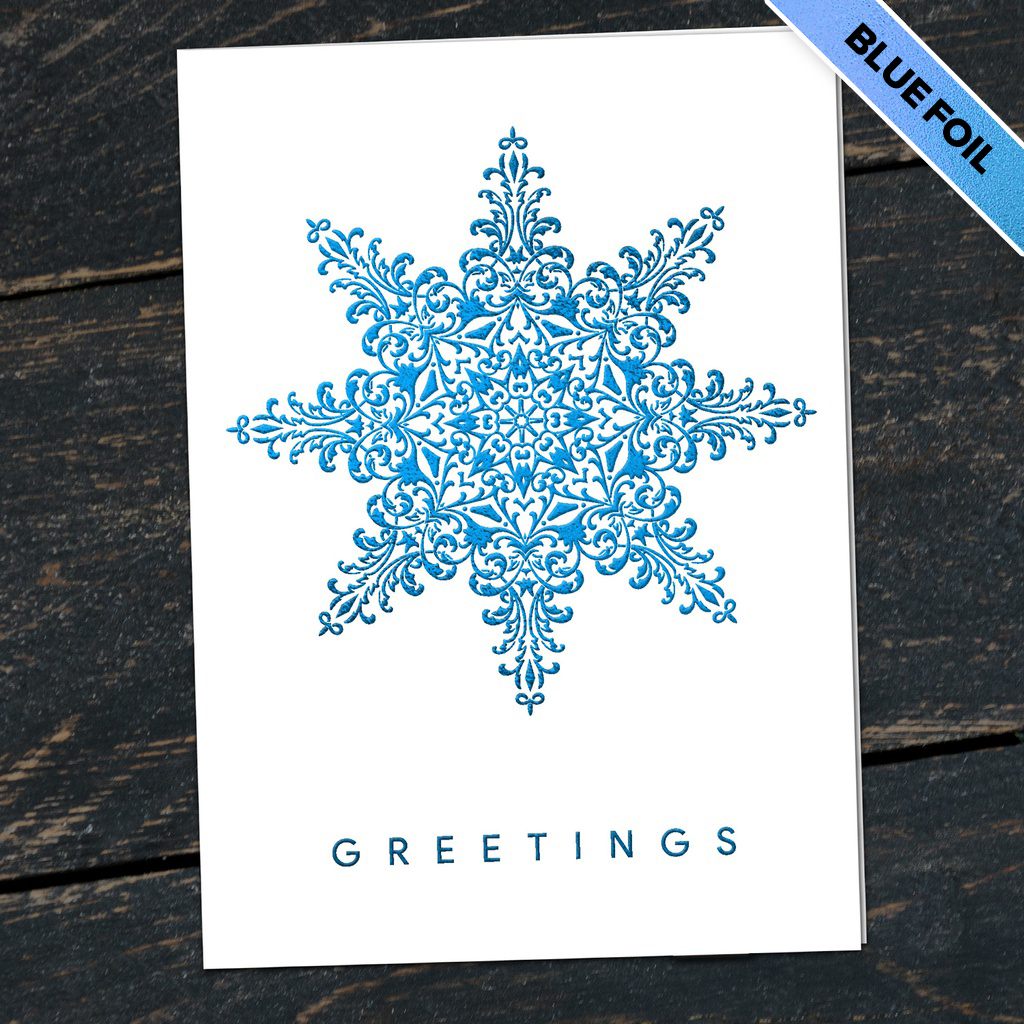 [310-1015] Decorative Snowflake Company Greeting Card (FREE Blank Envelopes)